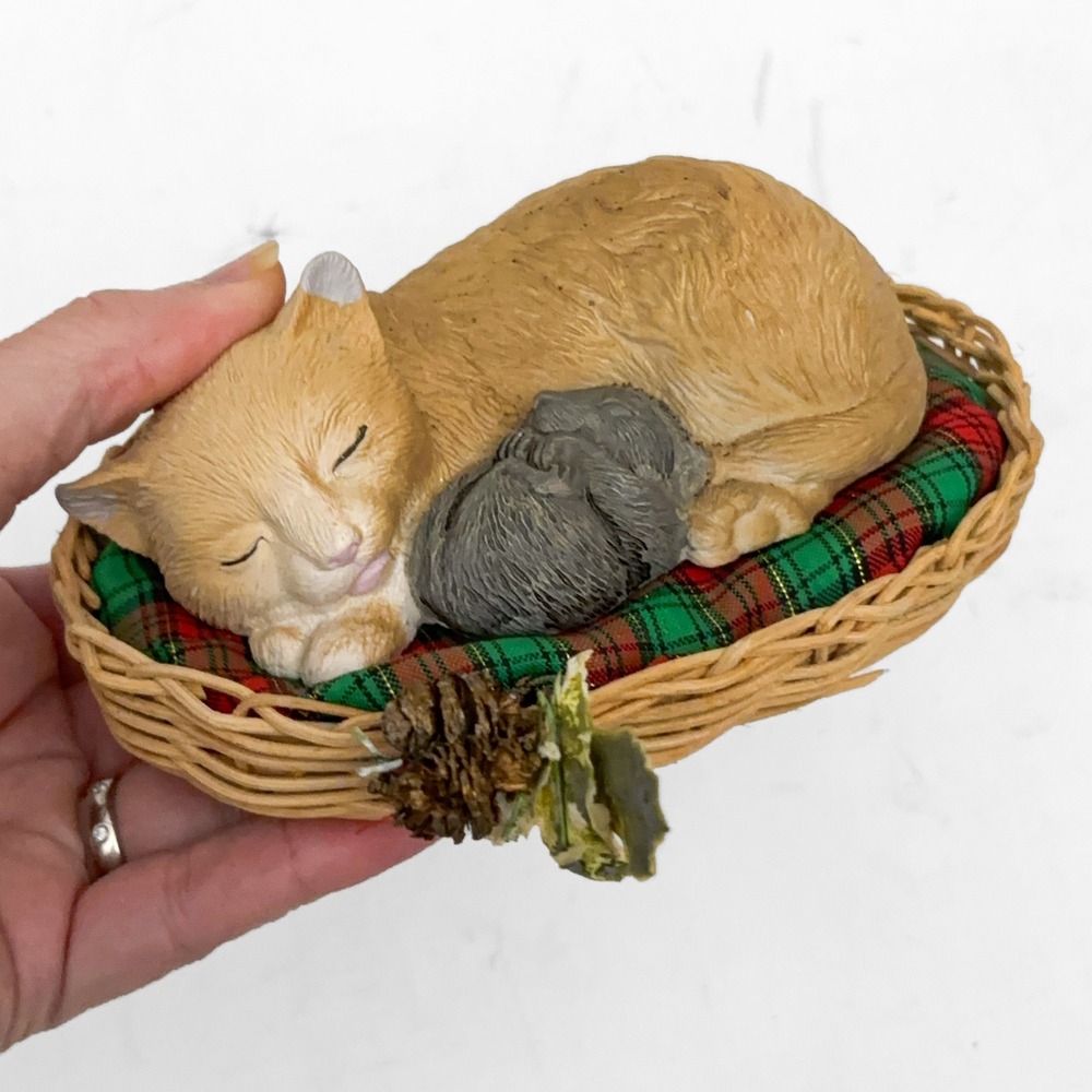 VTG 80s Holiday House of Lloyd Cat & Mouse Figurine: Not a Creature Was Stirring